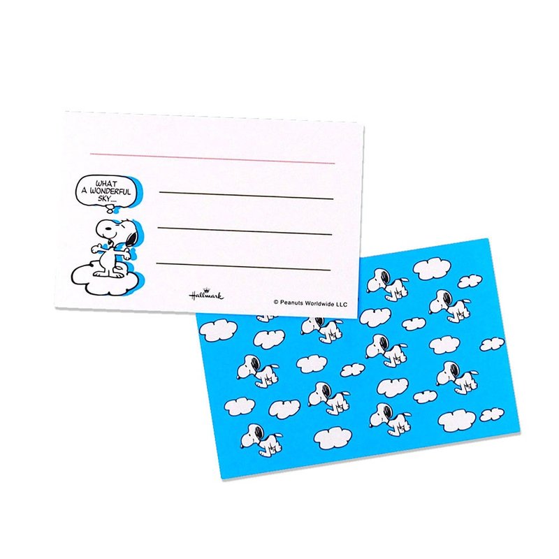 Snoopy美妙的天空 8入【Hallmark-Peanuts 史努比-JP礼物卡】 - 卡片/明信片 - 纸 蓝色