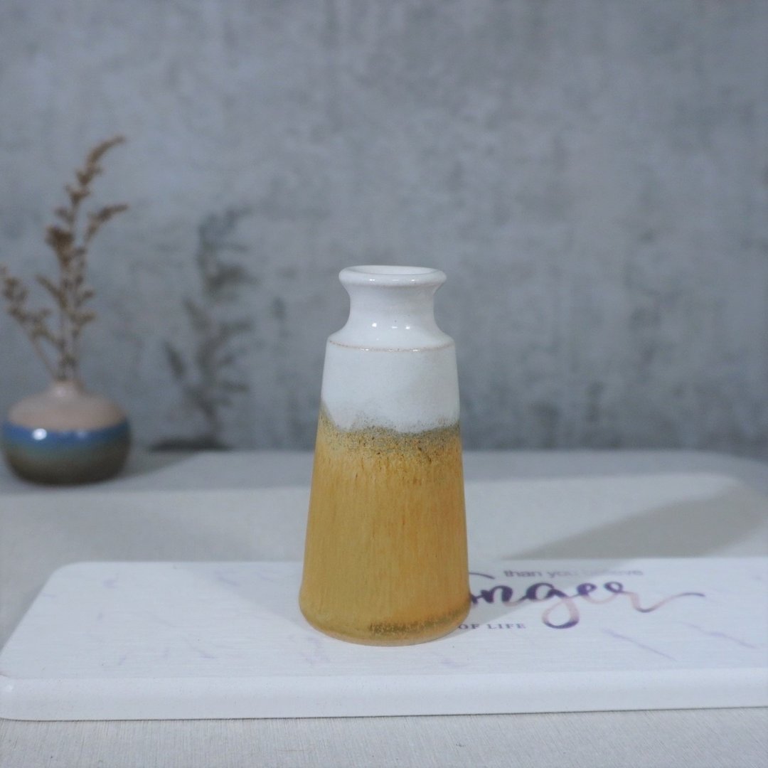 穗雨小高腰花瓶-约8.5CM - 花瓶/陶器 - 陶 多色