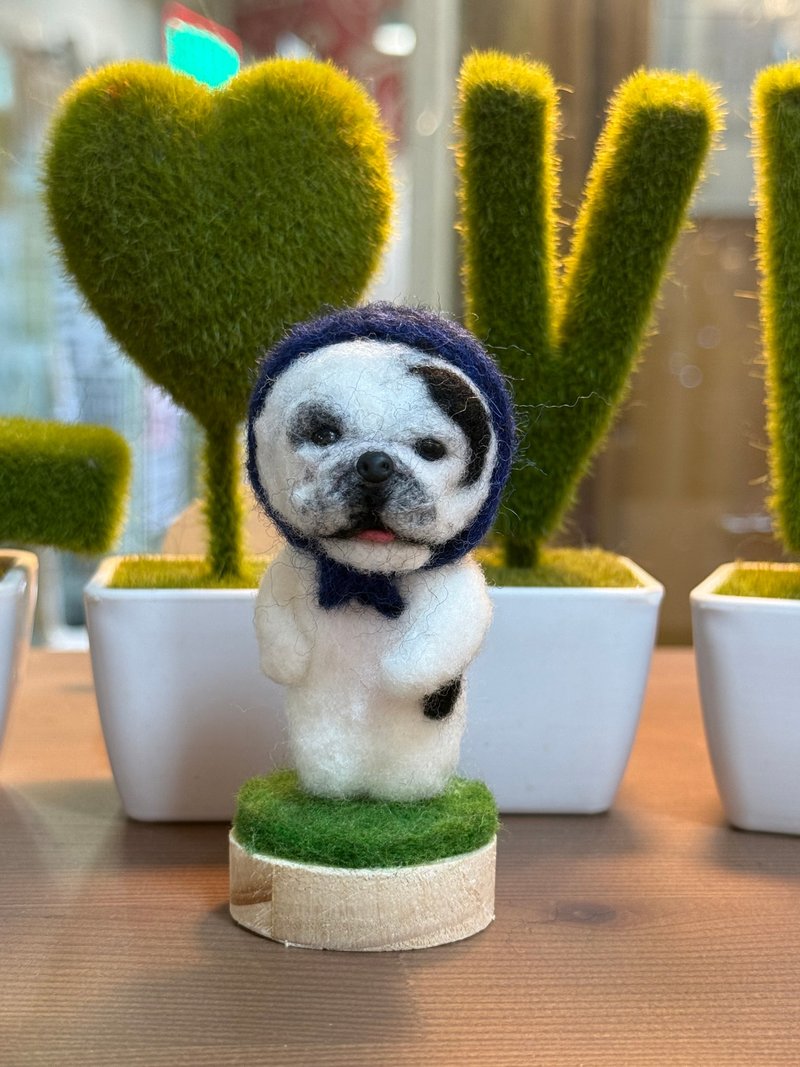 羊毛毡头巾法斗犬 - 玩偶/公仔 - 羊毛 