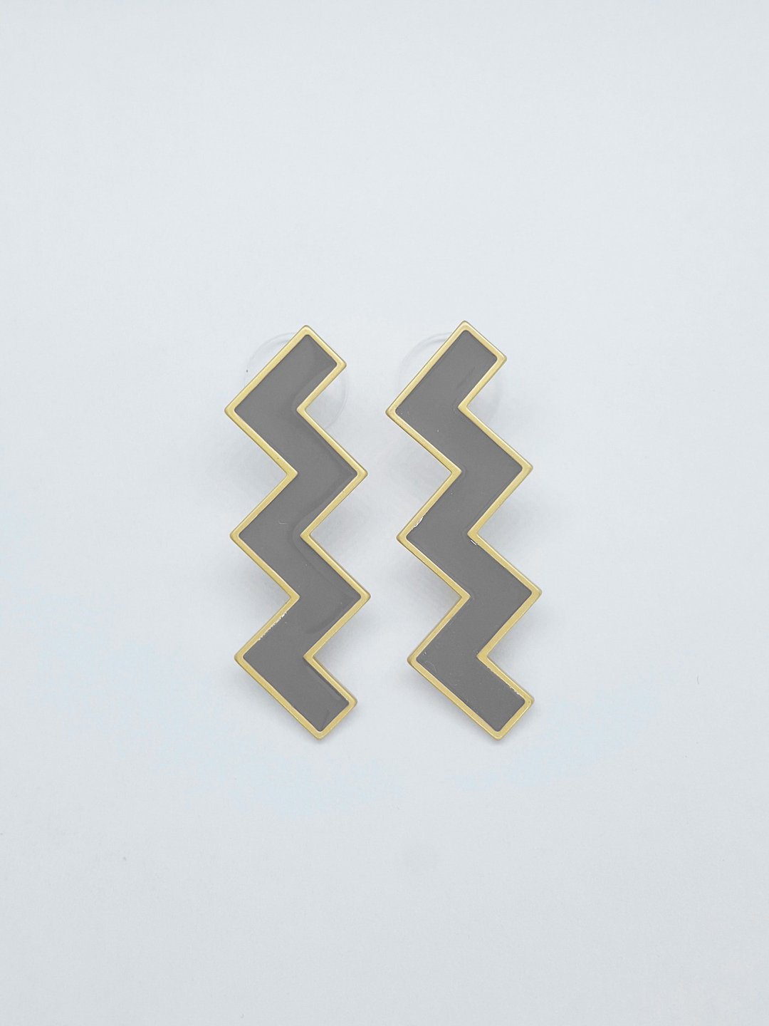 Zs Earrings - Grey - 耳环/耳夹 - 其他金属 红色