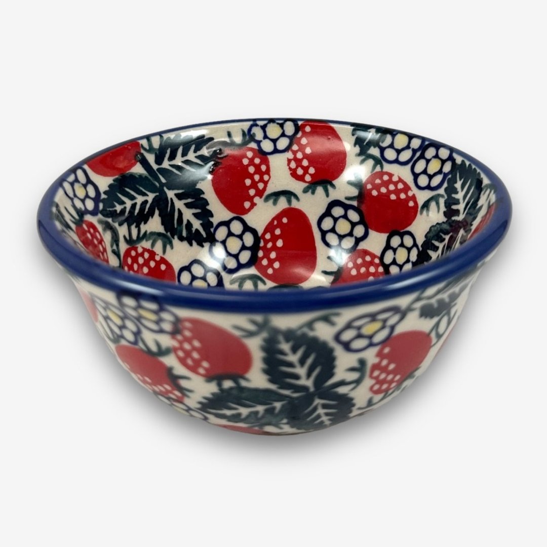 波兰手绘手工陶-饭碗 11.5cm 野莓花园系列 设计师款 - 碗 - 陶 红色