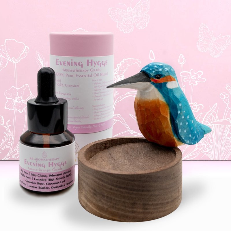恬悦 Evening Hygge 复方精油 连黑胡桃木扩香手工木雕 礼盒装 - 香薰/精油/线香 - 精油 
