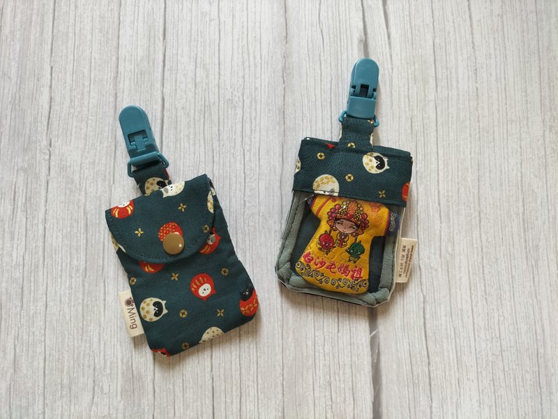 达摩猫平安福袋 - 平安符/符袋 - 棉．麻 绿色