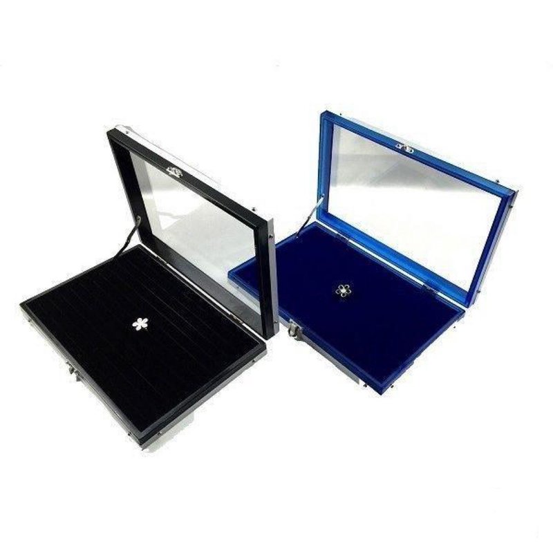 Ring glass case aluminum jewelry M - 收纳用品 - 玻璃 蓝色
