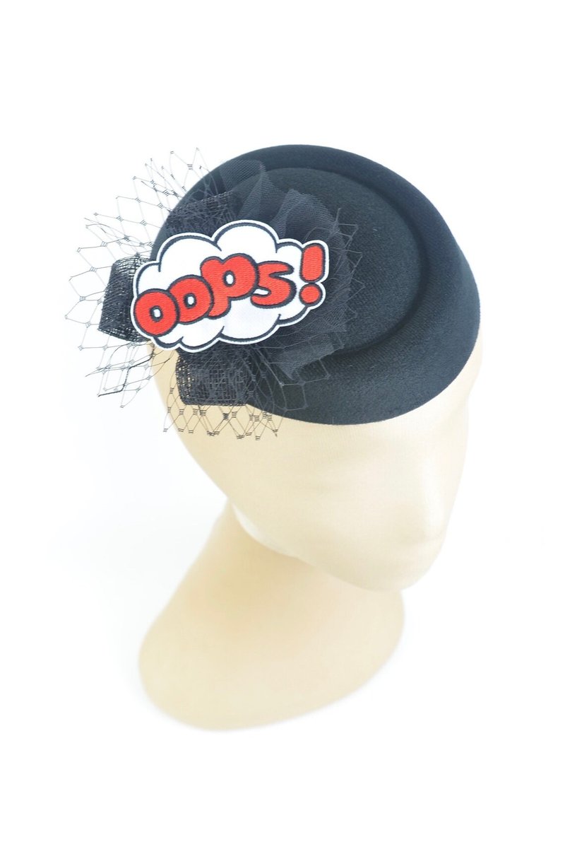 头饰帽 漫画 Oops! 黑色面纱 迷你头饰 宅女 文青 时尚 趣味 - 发饰 - 其他材质 黑色