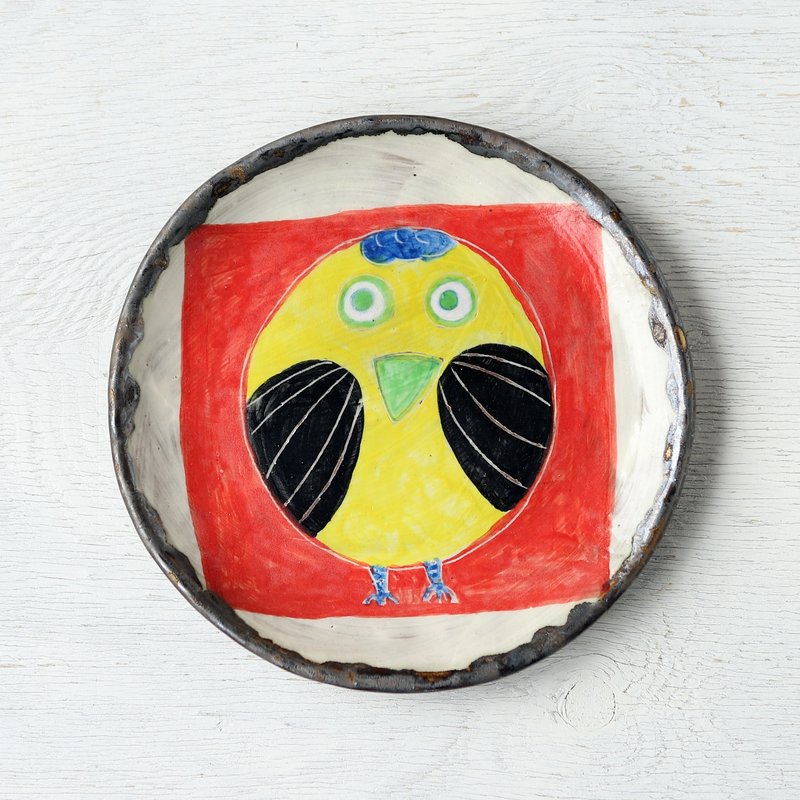 小鸟的歌系列・黄鸟手绘盘 - 盘子/餐盘/盘架 - 陶 黄色