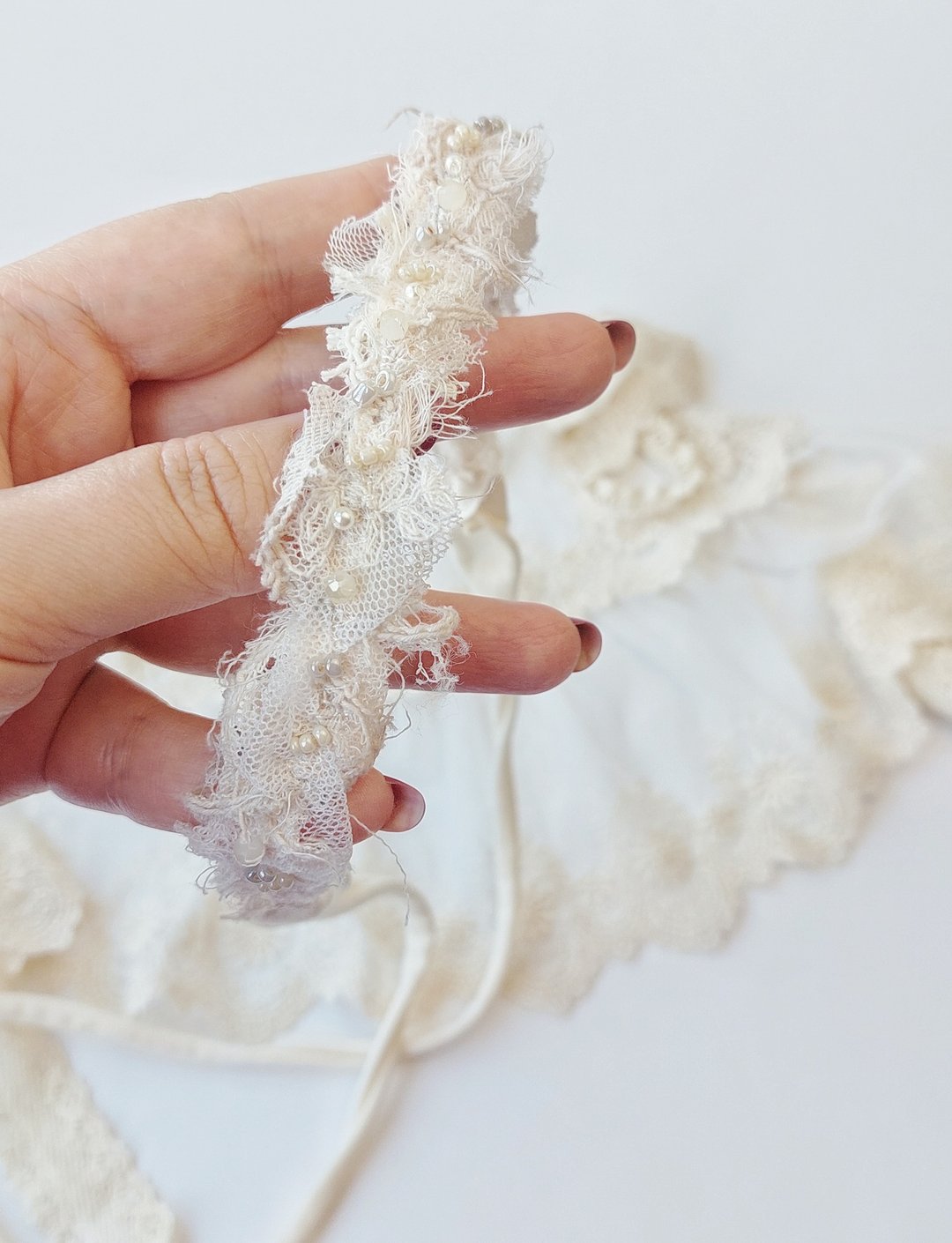 BOHO Newborn Headband, newborn headband, tieback newborn photography props - 婴儿帽/发带 - 棉 