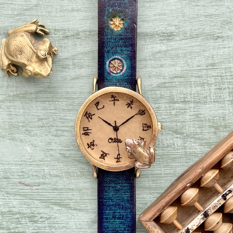凝望沼泽的青蛙款手表M黑糖 江户文字 - 女表 - 其他金属 咖啡色