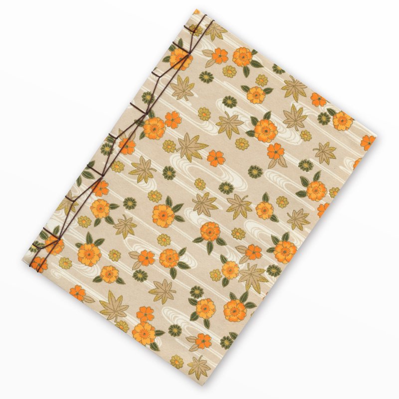 日本装订笔记本　手工制作　友禅日本纸　公平贸易纸　还剩１件 - 笔记本/手帐 - 纸 橘色