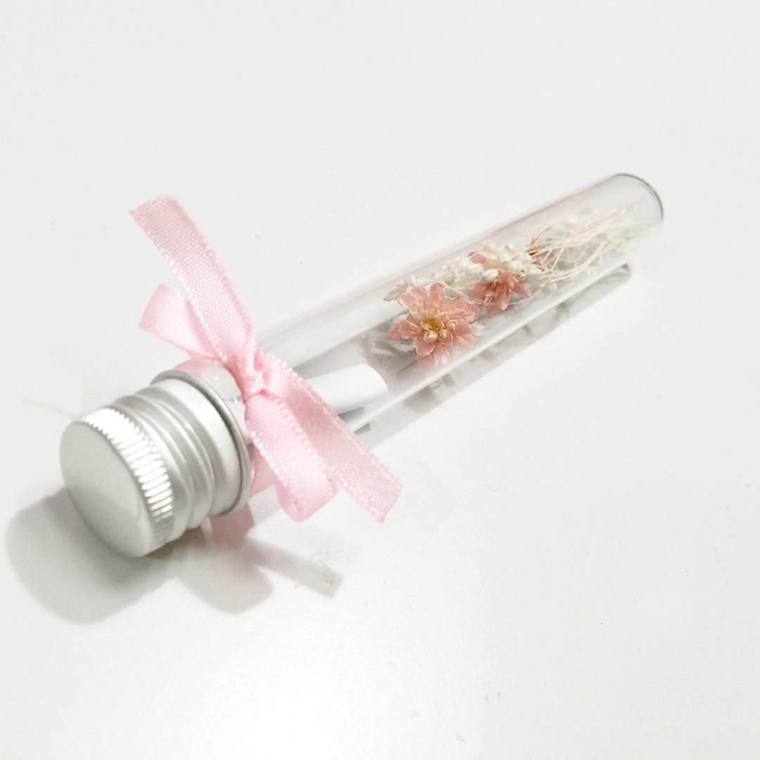 【Q-cute】干燥花细说心语系列-深藏在花底的爱-瓶中花/留言瓶 - 摆饰 - 植物．花 粉红色