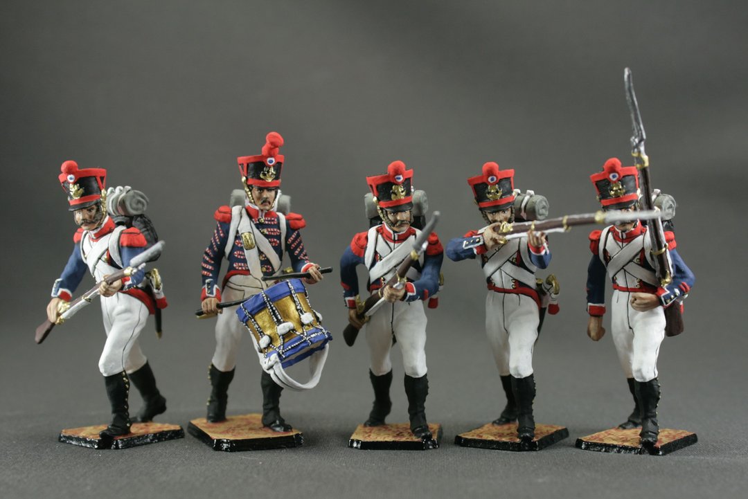 set 5 toy soldiers Hand Painted miniature figurine 54 mm Home Decor Gift for Man - 玩偶/公仔 - 其他金属 蓝色