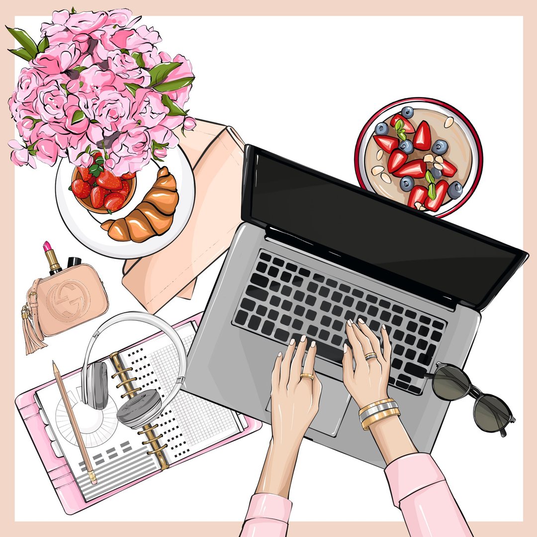 Blogger clipart, Office clipart, Electronic file, Digital download, - 插画/绘画/写字 - 其他材质 