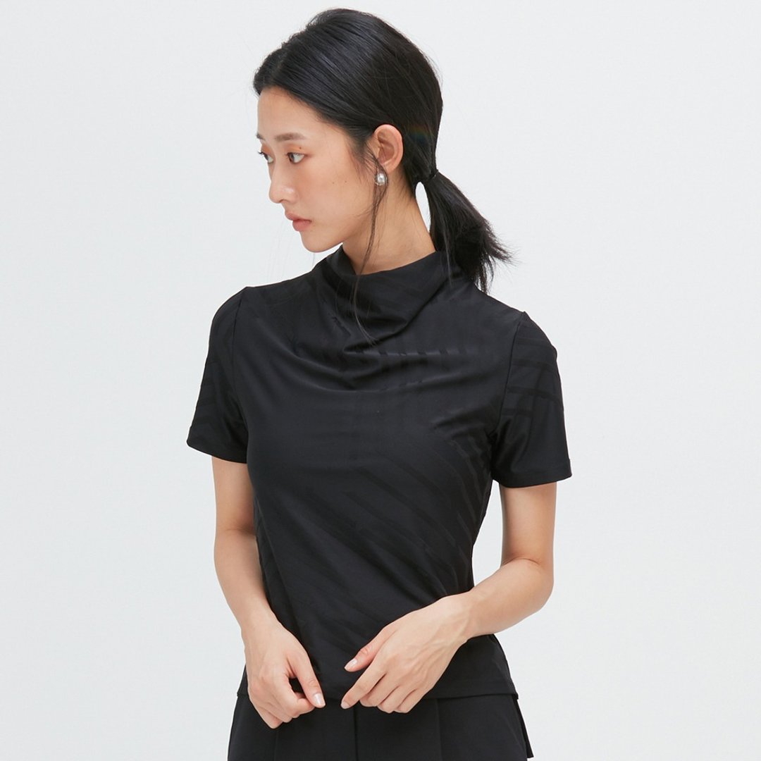 不可退换 /REBOOT-短袖上衣 (女)-黑 - 女装 T 恤 - 聚酯纤维 黑色