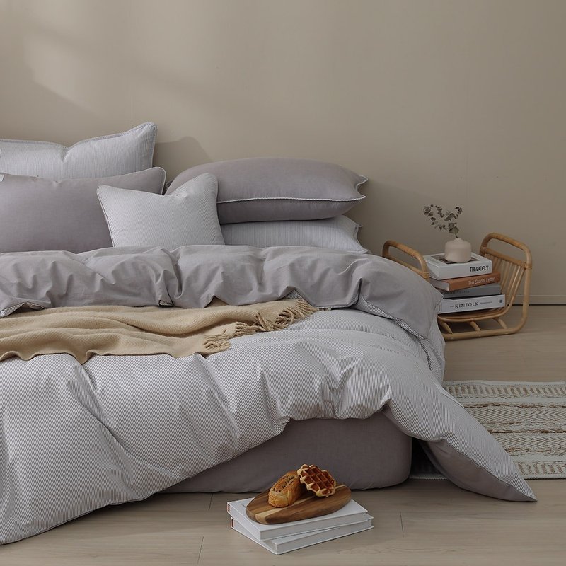 230织纱精梳棉和织两用被床包组(蒸栗) - 寝具 - 棉．麻 卡其色