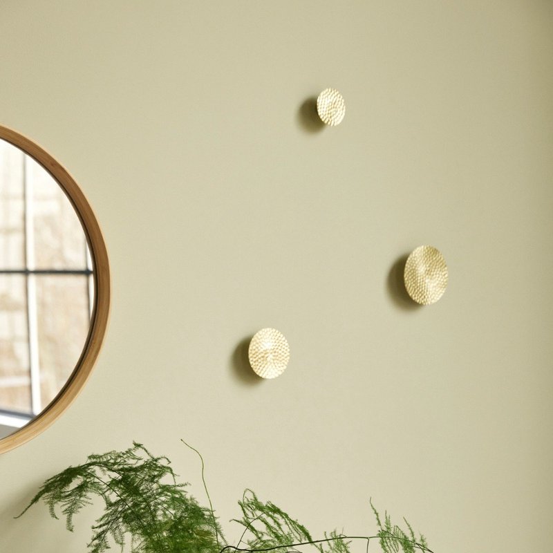 【Hübsch】－991318 黄铜金属特殊敲纹挂钩-3件组 挂勾 衣帽架圣 - 衣架/挂勾 - 其他金属 金色