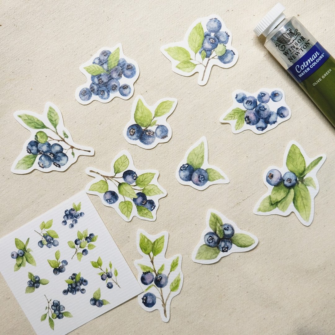 Blueberry手绘贴纸 - 贴纸 - 纸 