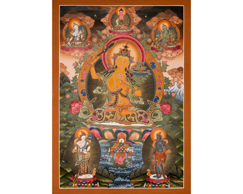 藏传佛教  宁静的文殊菩萨唐卡  宁静的化身 - 墙贴/壁贴 - 其他材质 多色