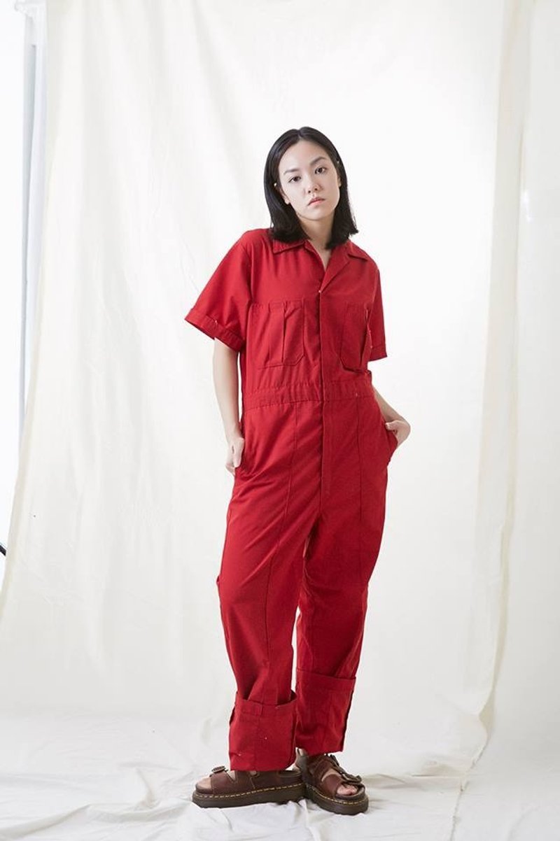 《Vintage Coverall 连身工作装》sears 红 VC09 - 背带裤/连体裤 - 棉．麻 红色