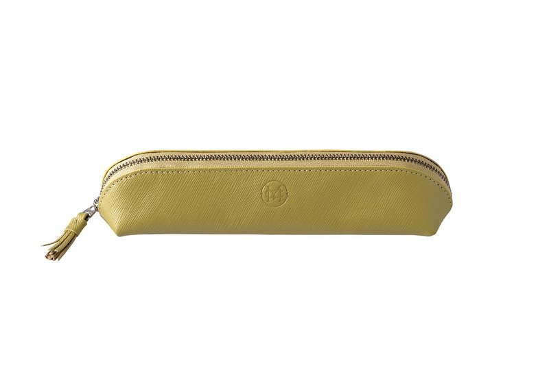 Mercury 真皮笔袋 原子笔 铅笔 文具收纳 - 铅笔盒/笔袋 - 真皮 黄色