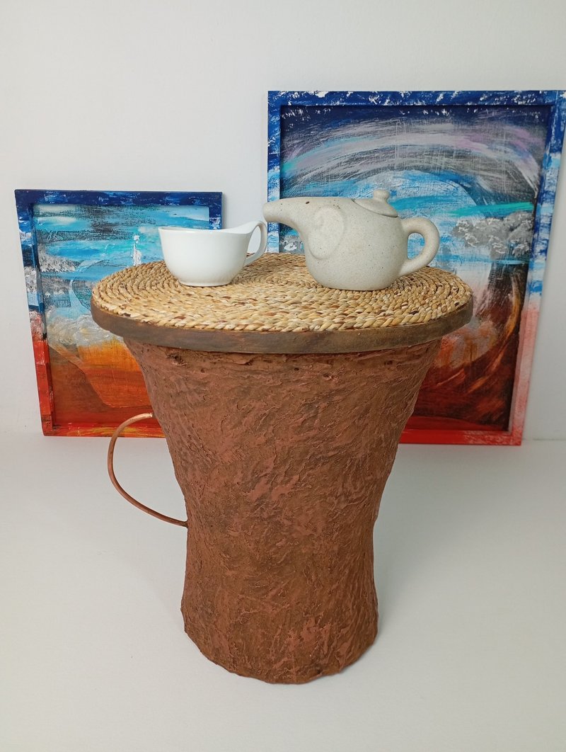 艺术咖啡桌、咖啡杯 - 餐桌/书桌 - 其他材质 咖啡色