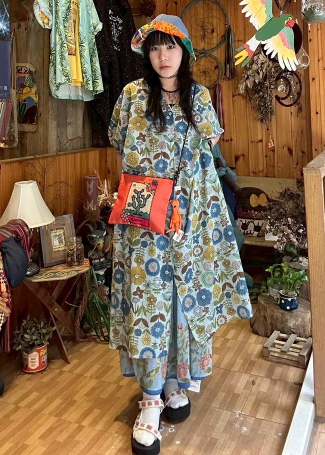 【热门预购】波普花 衬衫连身长裙(2色) 40825262201 - 洋装/连衣裙 - 棉 