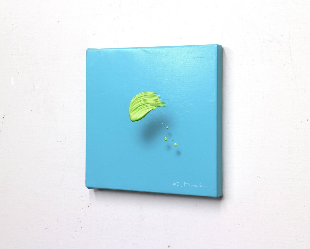Original Abstract Painting, -Layer 21326- by Kenj Hoshi,  18 x 18 cm - 海报/装饰画/版画 - 其他材质 透明
