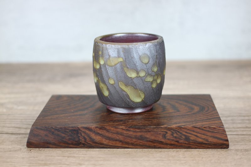 【沐春生活】切削斑点 手工柴烧 日式茶杯 叶敏祥手作 180ml - 其他杯子 - 瓷 