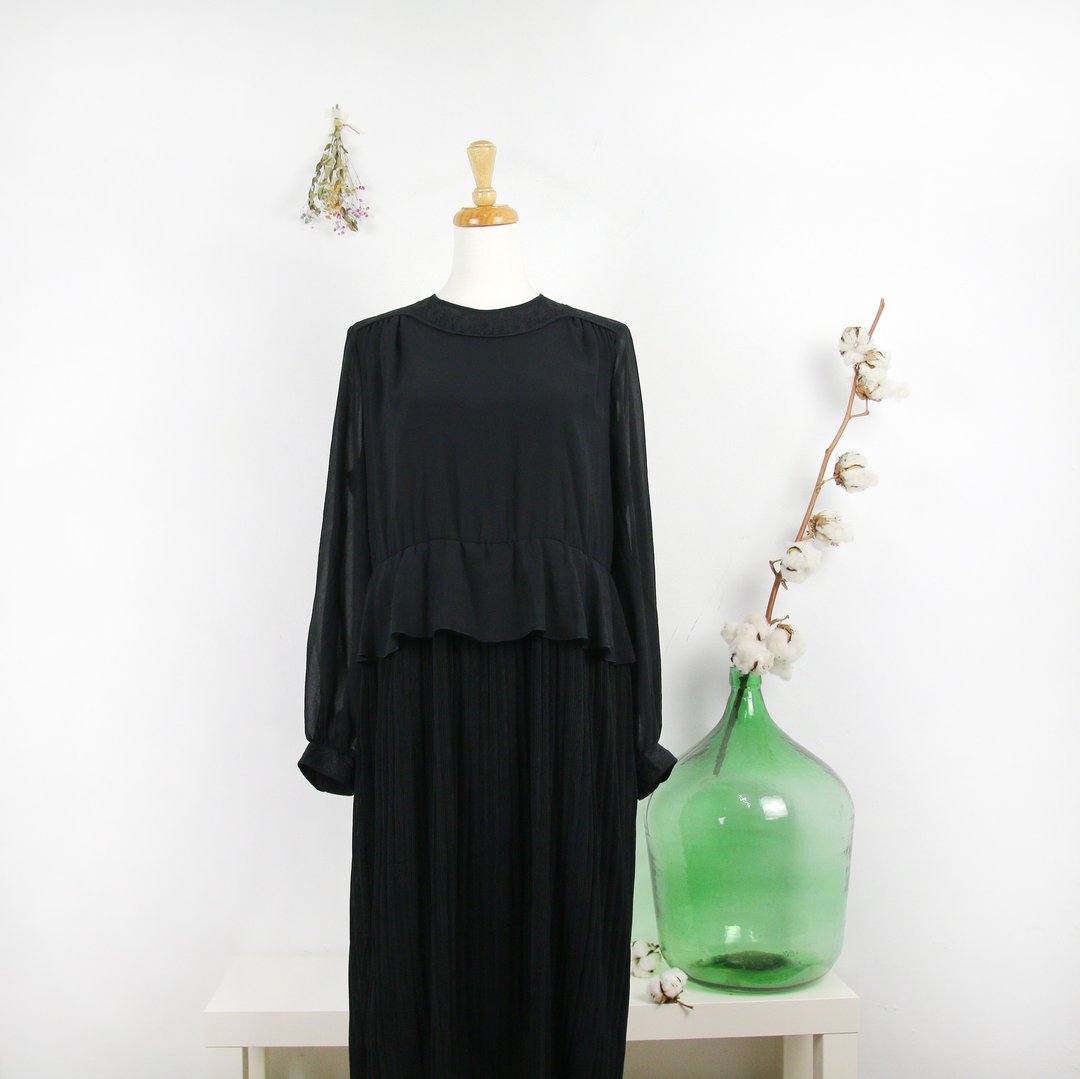 Back to Green-复古洋装 袖口透肤 /vintage dress - 洋装/连衣裙 - 其他人造纤维 