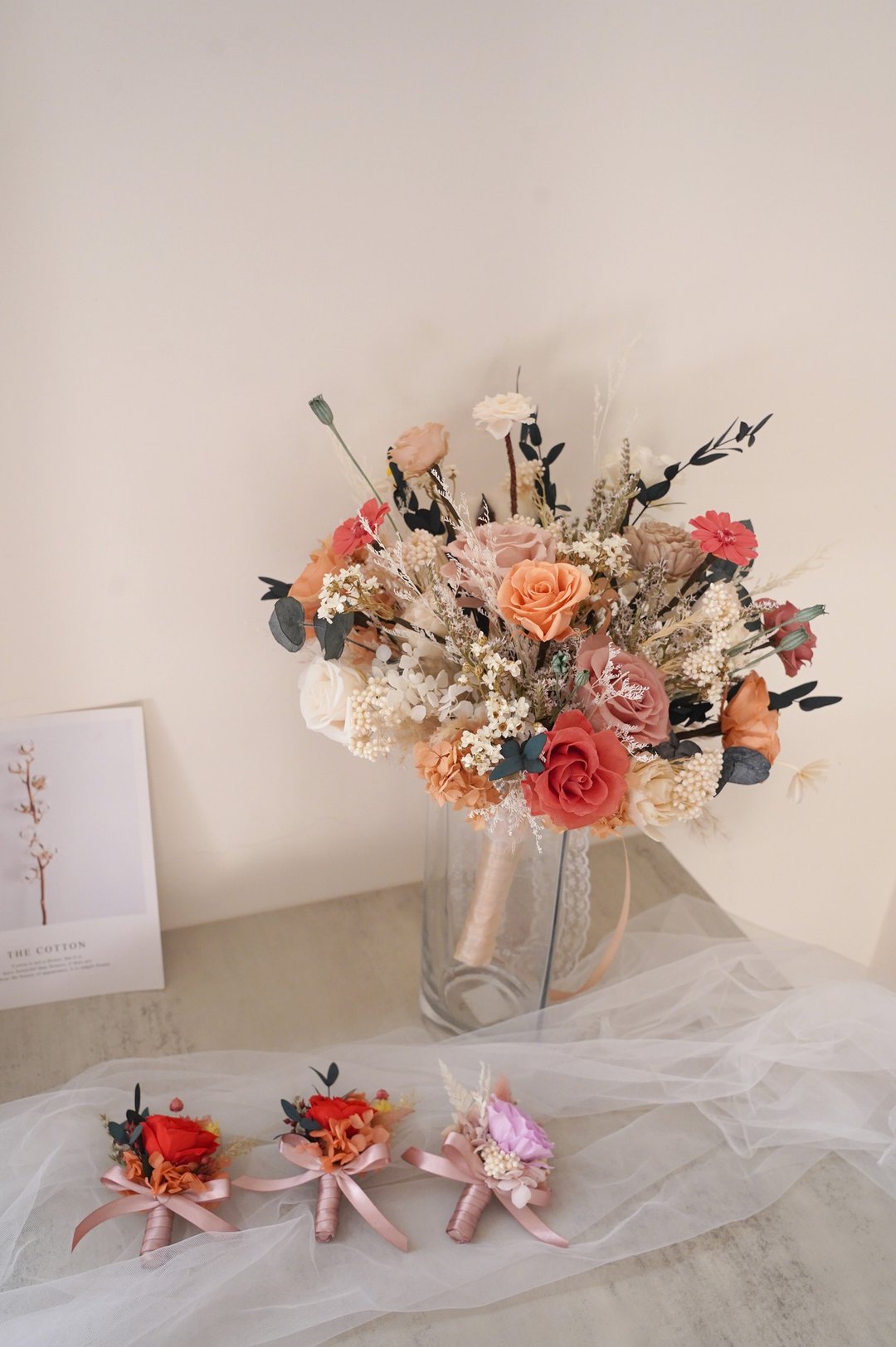 【竒植花物】活泼俏丽永生干燥捧花 求婚花束 情人节 新娘捧花 - 干燥花/捧花 - 植物．花 