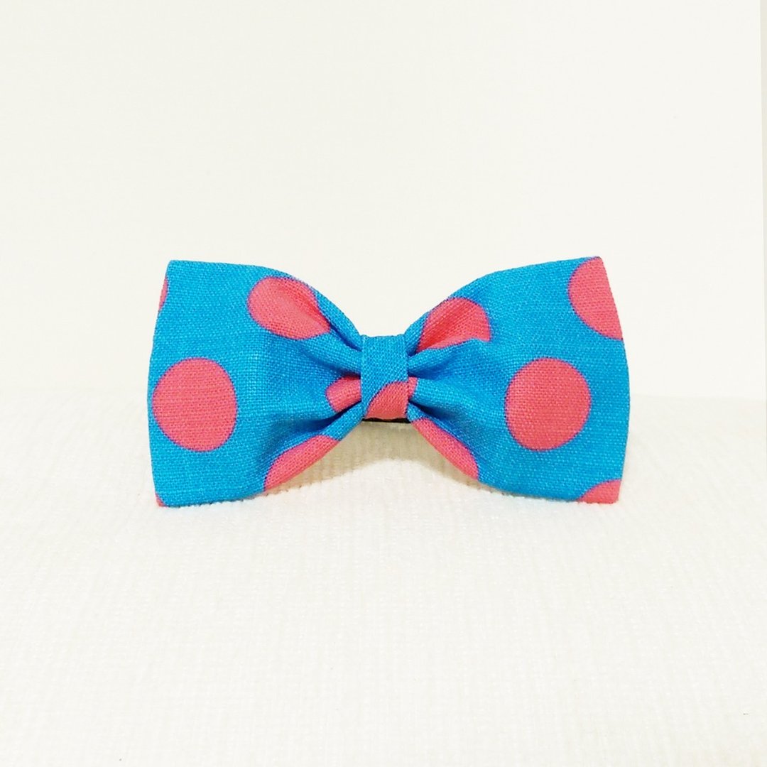 Ella Wang Design Bowtie 宠物 领结 蝴蝶结 猫 狗 水玉点 - 项圈/牵绳 - 棉 蓝色