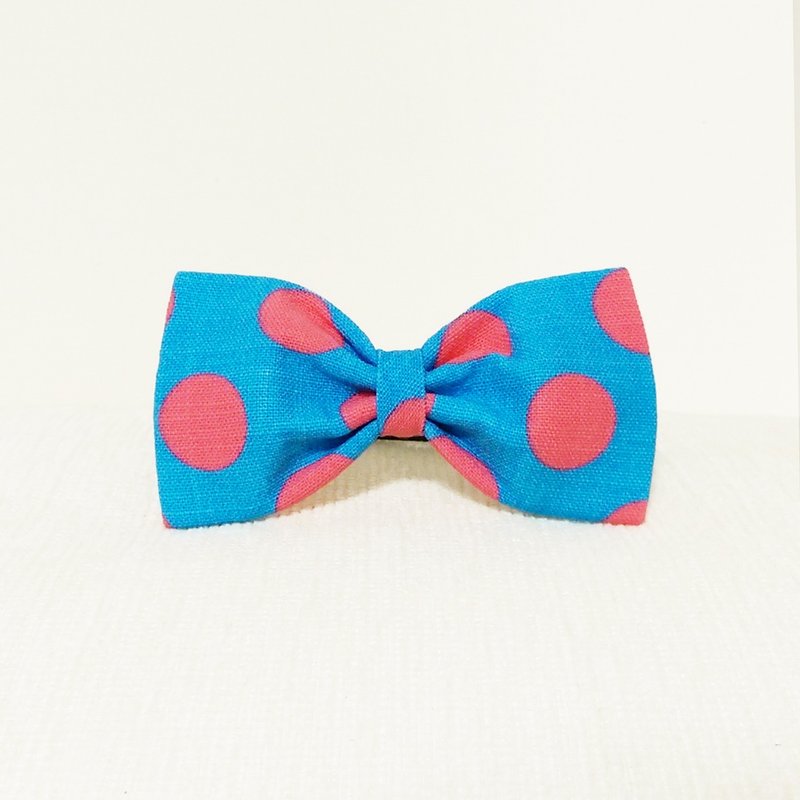 Ella Wang Design Bowtie 宠物 领结 蝴蝶结 猫 狗 水玉点 - 项圈/牵绳 - 棉．麻 蓝色