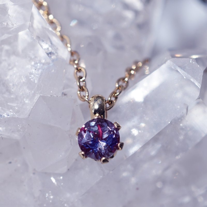 合成亚历山大石 3mm 项链・医疗级不锈钢 Neon tetra - 项链 - 宝石 蓝色