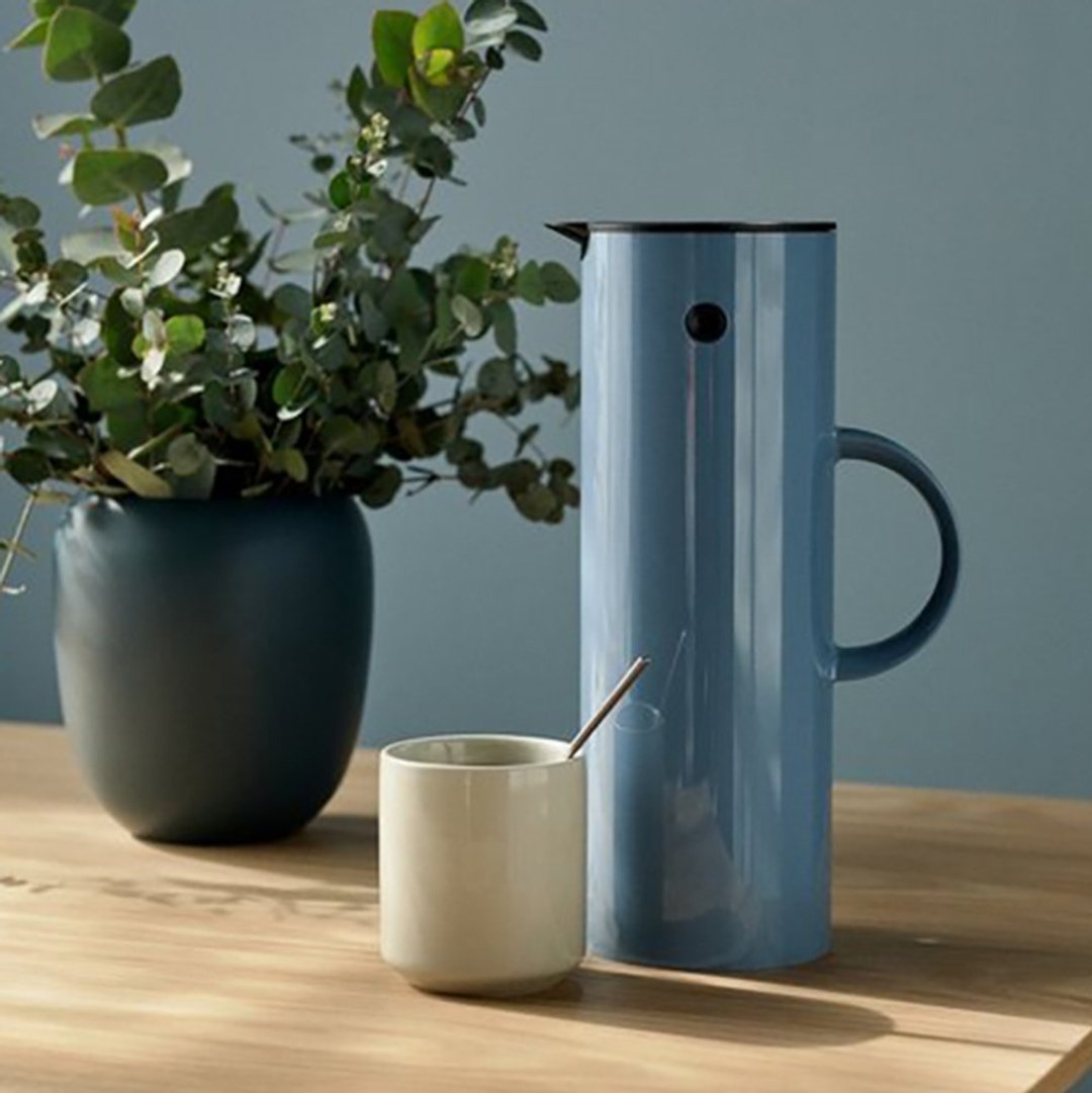 【Stelton】啄木鸟真空保温壶 1L-蓝灰 - 保温瓶/保温杯 - 塑料 