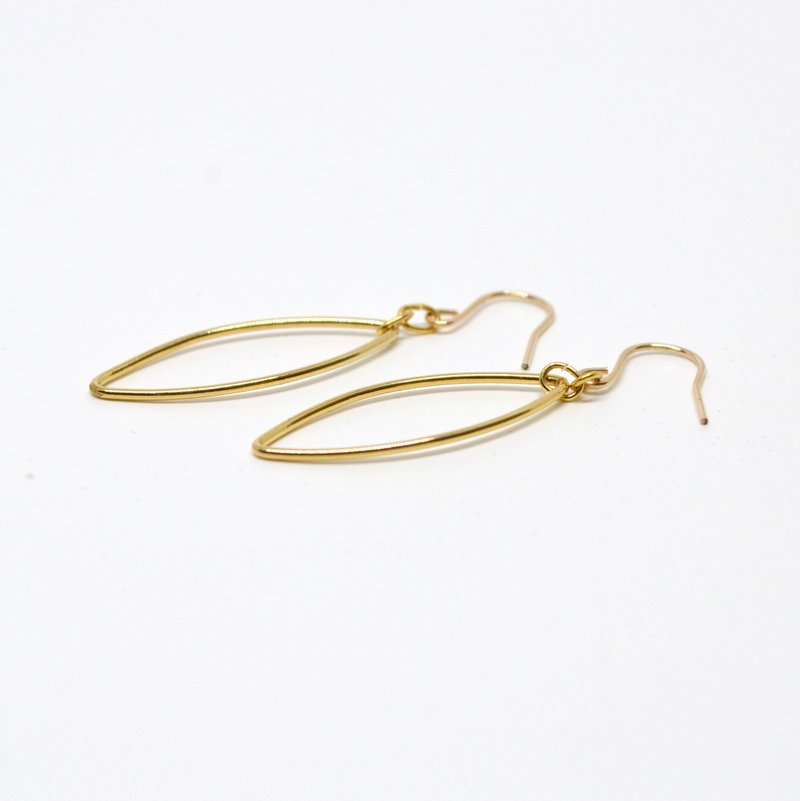 Earrings / 14kgf Marquis Pierce / Perforated earrings - 耳环/耳夹 - 其他金属 金色