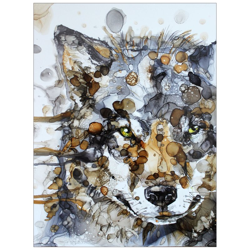 Portrait of the wolf big picture 33*45cm original art - 墙贴/壁贴 - 其他材质 灰色