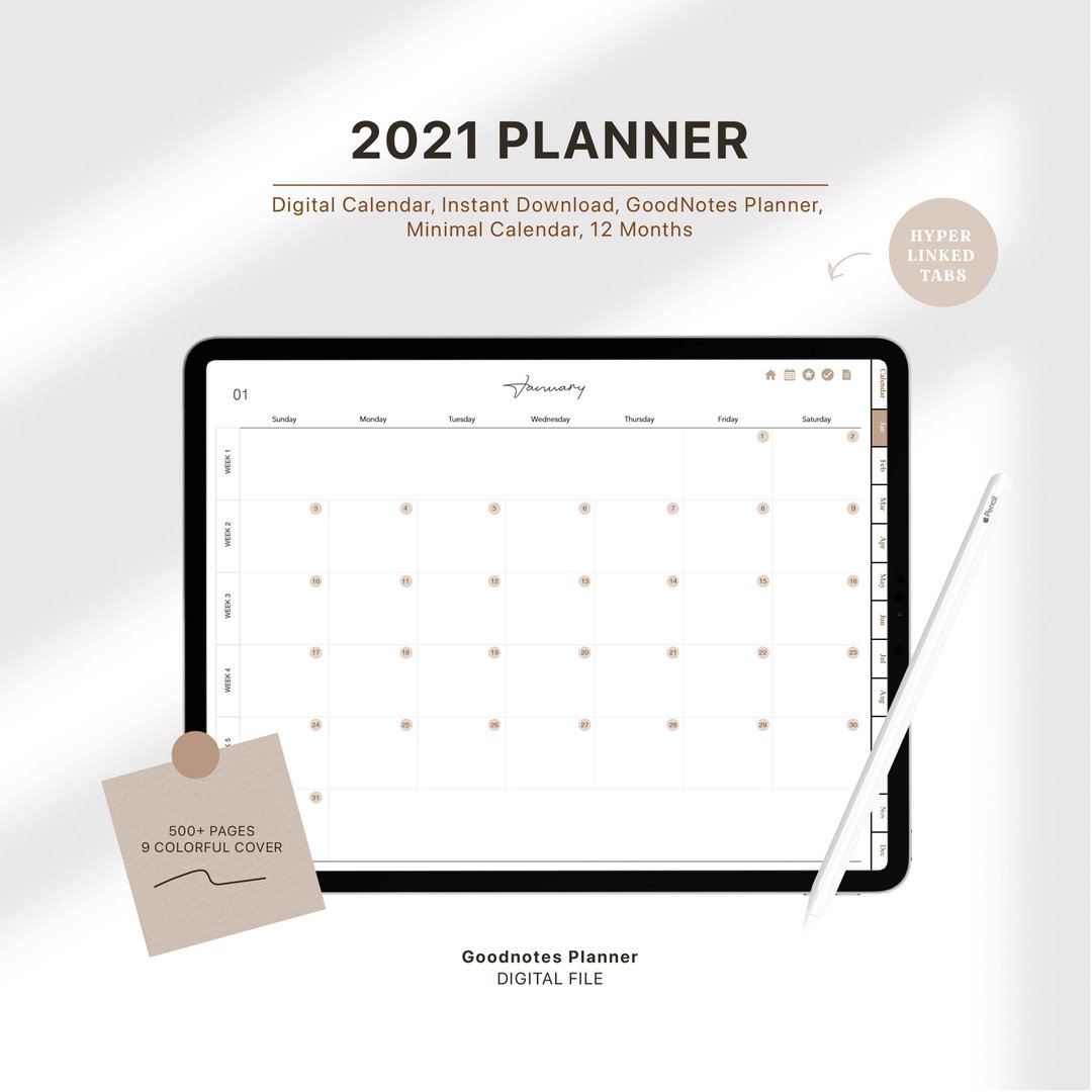 (2021 planner) Digital planner GOODNOTE Minimal planner - 笔记本/手帐 - 其他材质 多色