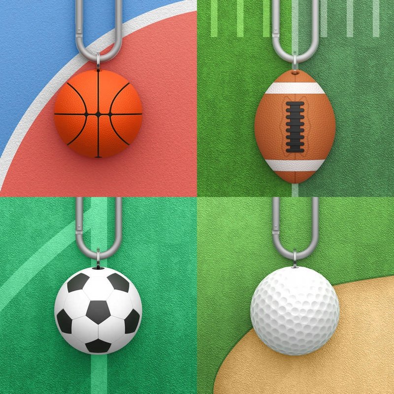 AirTag 球类运动保护套(铝合金扣环) - 数码小物 - 硅胶 多色