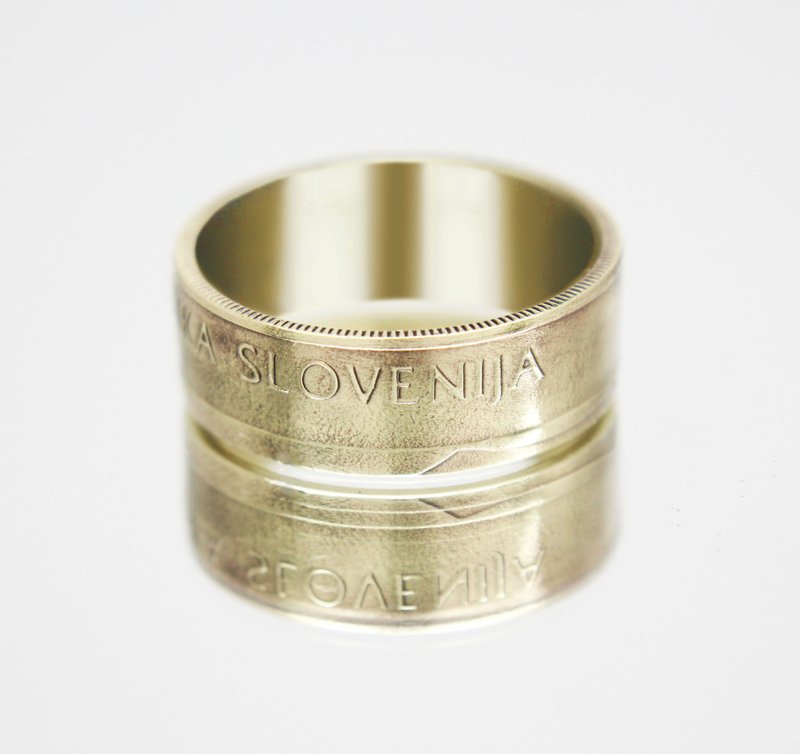 Slovenia Coin Ring 5 Tolarijov 2000 coin rings for men coin rings for women - 戒指 - 其他金属 