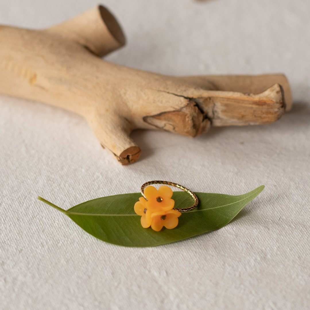 Osmanthus rings - 戒指 - 粘土 橘色