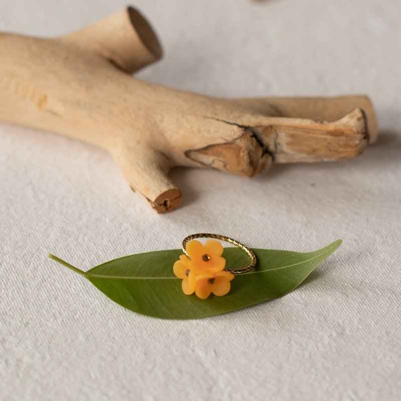 Osmanthus rings - 戒指 - 粘土 橘色