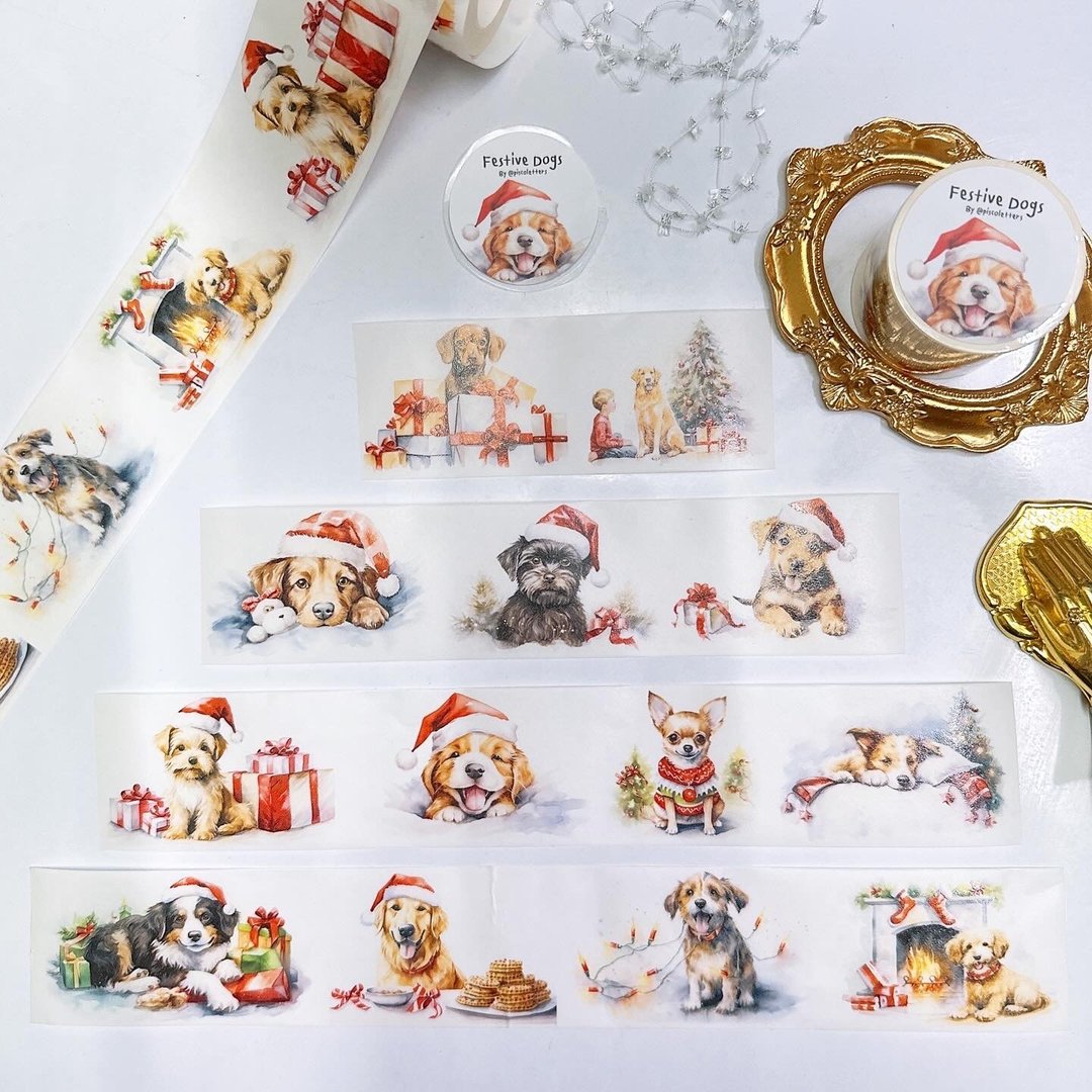 节庆狗狗和纸胶带 - 纸胶带 - 塑料 
