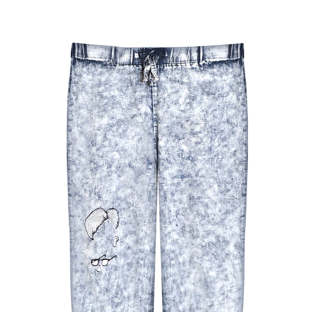【独家限定】分离的五官／单宁雪花缩口Legging - 女装长裤 - 其他材质 蓝色