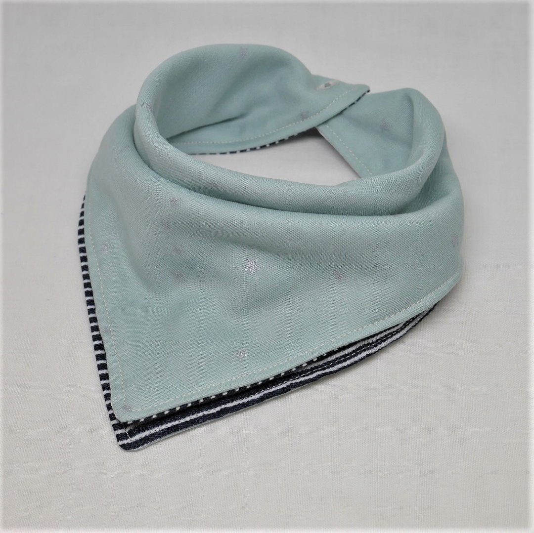 Japanese Handmade 6-layer-gauze Baby Bib - 围嘴/口水巾 - 棉 绿色