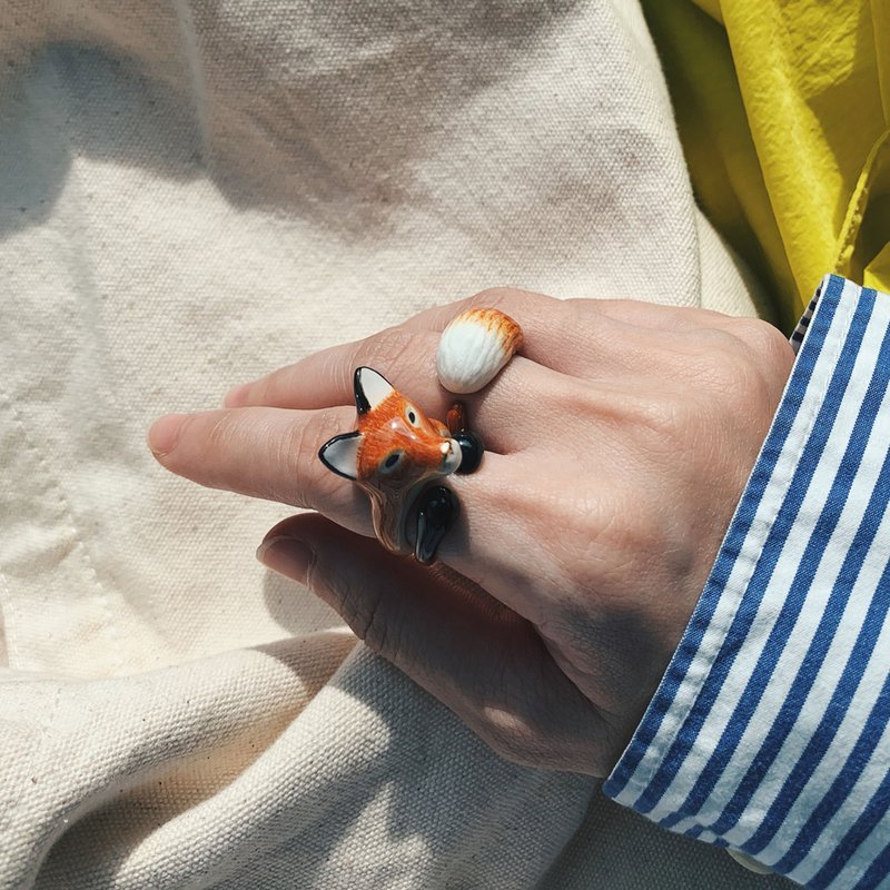 3-Piece Fox Rings - 戒指 - 其他金属 白色