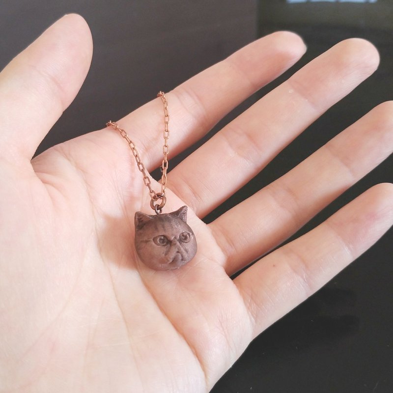 立体打印 ~ 异国短毛猫颈链 - 项链 - 其他材质 