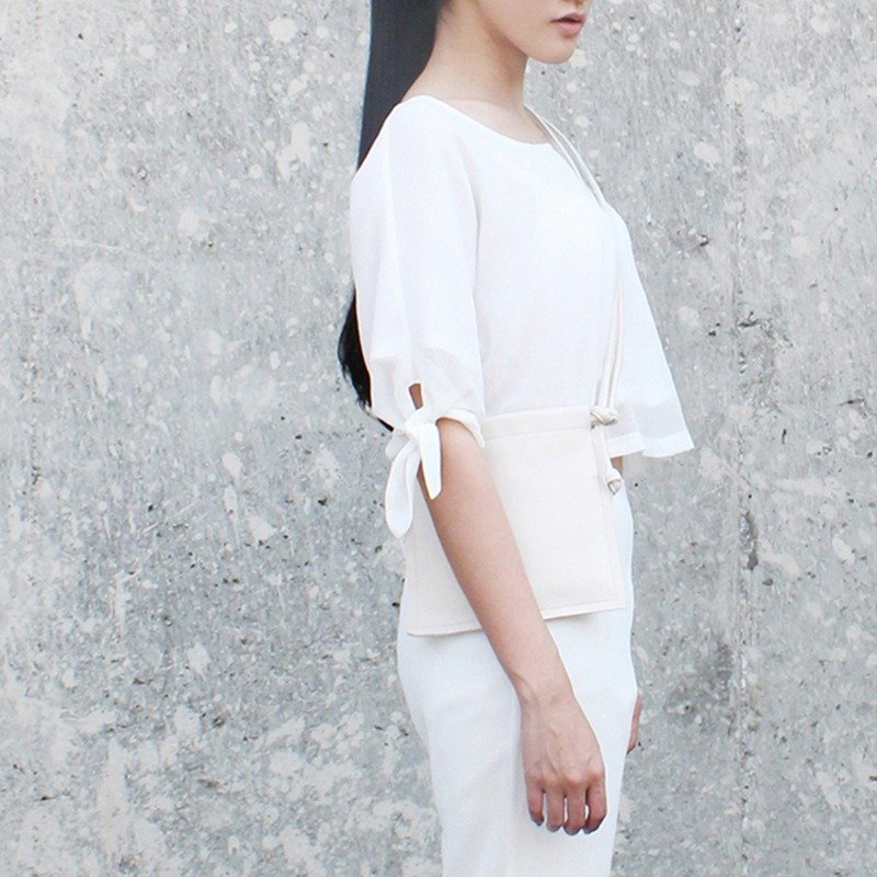 双层纱透明上衣 - 女装上衣 - 棉．麻 白色