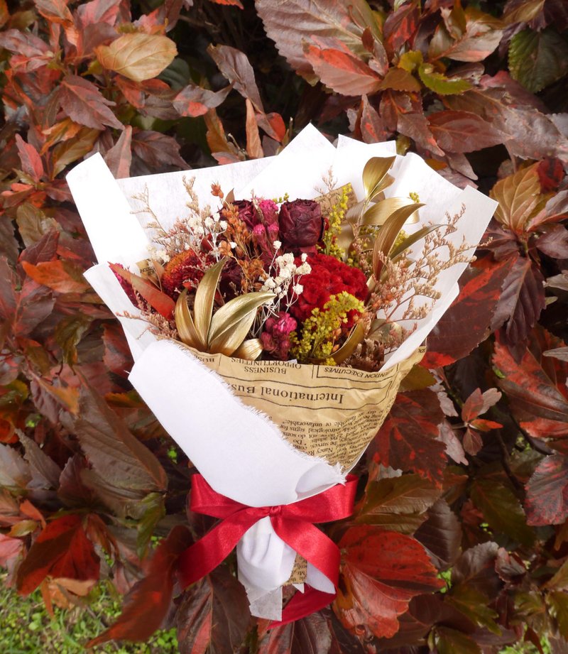 湘妃.胭脂红色系.节日最加首选.生日.母亲节.干燥花束. - 干燥花/捧花 - 植物．花 红色