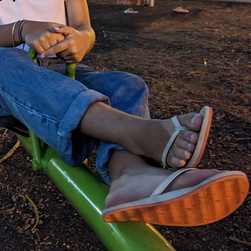 indosole 环保拖鞋 运动鞋底 海盐白/橘底 女 - 拖鞋 - 环保材料 橘色