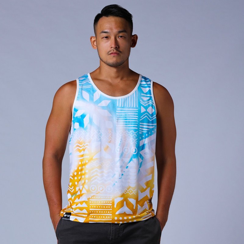 【图腾系列】 海人图腾凉感背心中性款(沙色) - 男装背心 - 聚酯纤维 多色