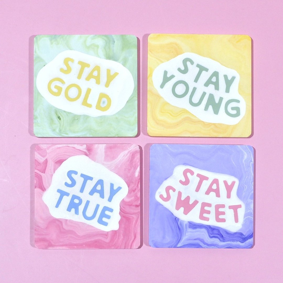 Stay Something 手工石膏杯垫 Plaster cup mat - 摆饰 - 其他材质 多色